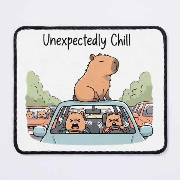 Item preview, Unexpectedly Chill Capybara in Traffic - Calm Commuter Humor designed and sold by FreshPrintCo.