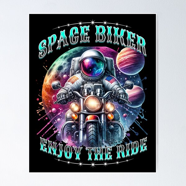 Item preview, Cartoon Astronaut Space Biker designed and sold by FunCartoonSpot.