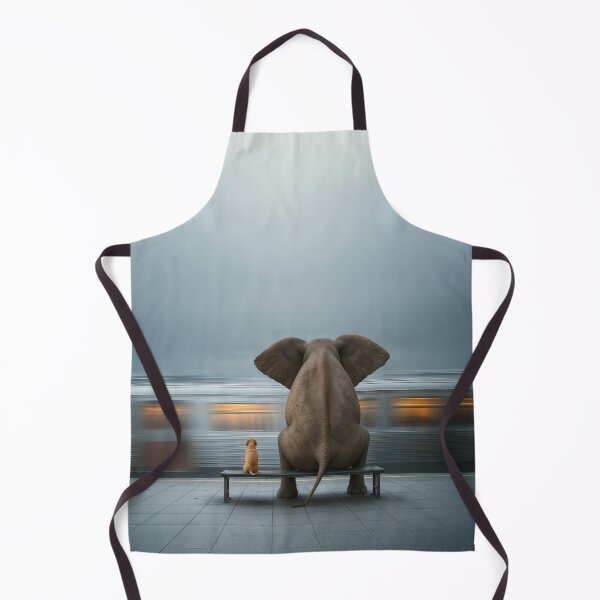 Item preview, Elephant and dog sit at a train station and watch a high-speed train pass by designed and sold by Mike Kiev art.
