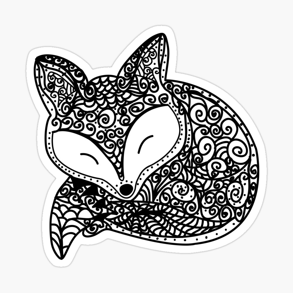 Mandala Black and White Fox Canvas Print for Sale by Arch4Design |  Redbubble