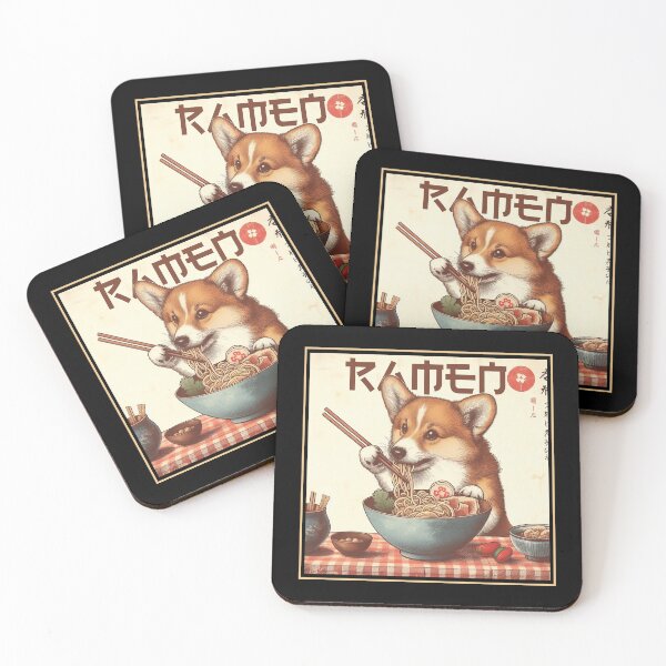 Item preview, Corgi Eating Ramen designed and sold by Scaryzz.