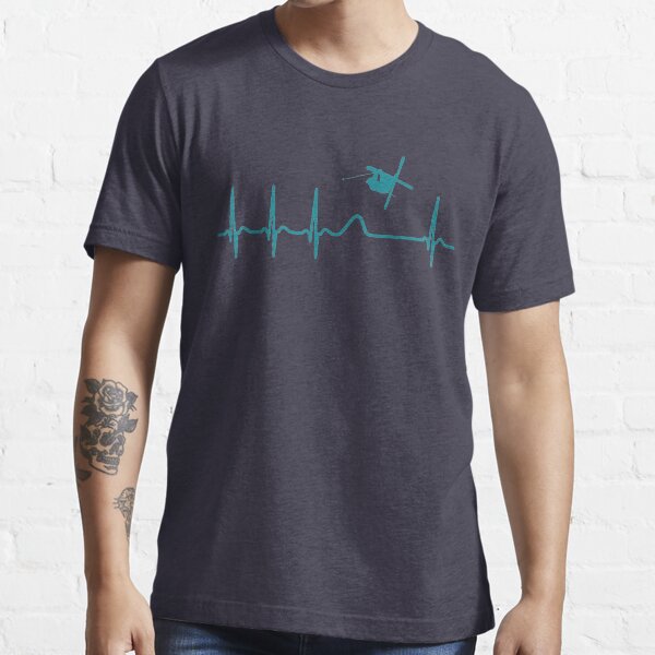 Heartbeat Freestyle Skiing T-Shirt - Cool Funny Nerdy Comic Graphic Skier Skiing Winter Sports Humor Quote Sayings Shirt Gift Gift Idea Essential T-Shirt