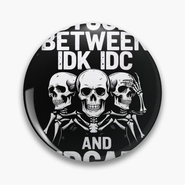 Item preview, Stuck Between IDK IDC IDGAF Humor Skull Design designed and sold by EagleQuest.