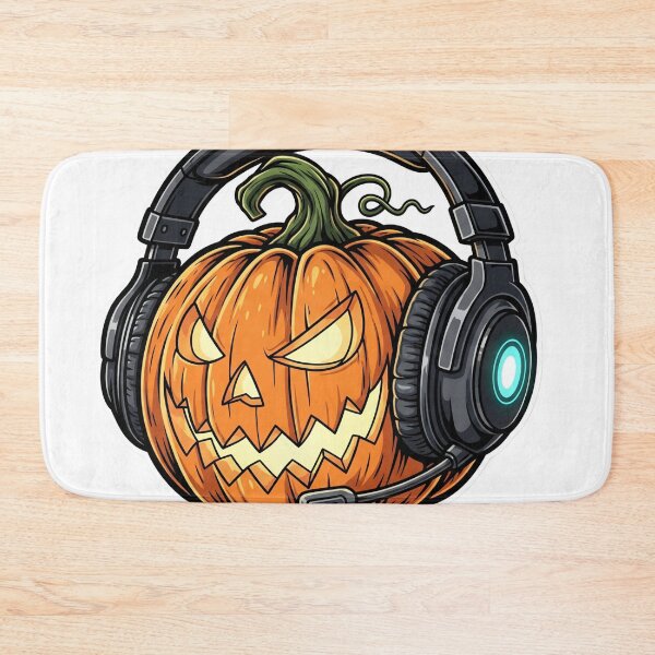 Item preview, Gamer Jack-O'-Lantern Sticker - Halloween Pumpkin Gaming Headset designed and sold by StickyGuys.