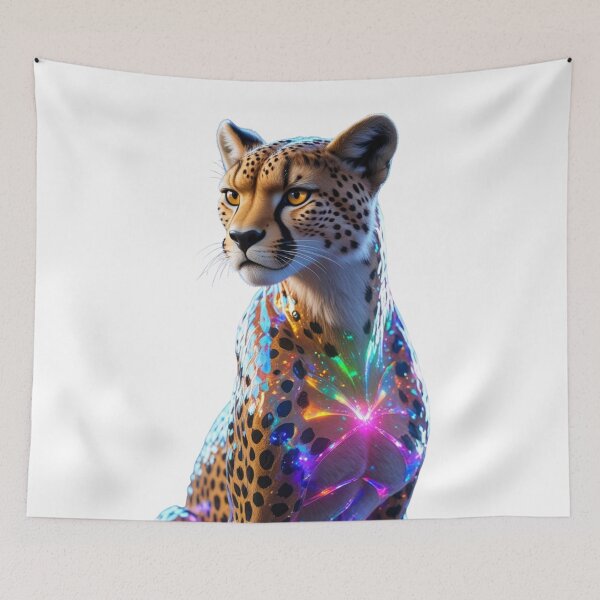 Artikelvorschau, „Leuchtender futuristischer Gepard – Strahlende Wildlife-Kunst mit Neon-Funkeneffekten“ entworfen und verkauft von GloriousArtSKD.