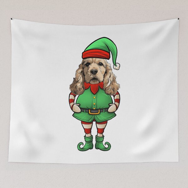 Item preview, Cocker Spaniel Christmas Elf designed and sold by whyitsme.