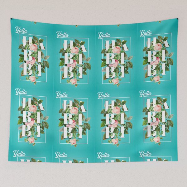 Item preview, Yalla HABIBI - Floral Positivity Design - Arabic Aesthetic Typography designed and sold by D-Islamic.