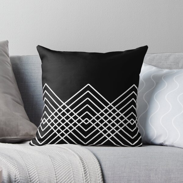 Abstract geometric pattern - black and white. Throw Pillow