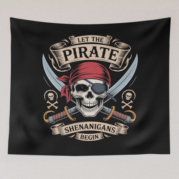 Item preview, Halloween Skull Let The Pirate Shenanigans Begin designed and sold by clothesy7.