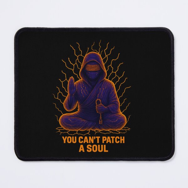 Item preview, You Can’t Patch a Soul – Cyber Monk Neon Glitch Art designed and sold by DevineCouture.