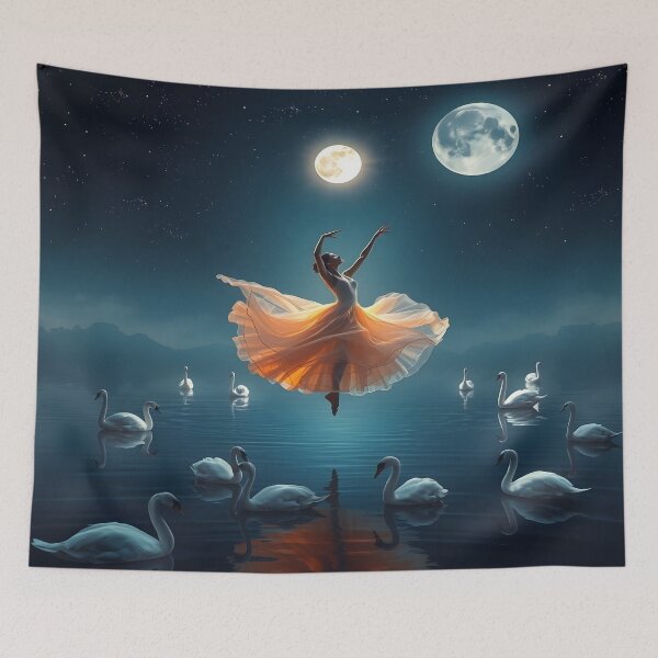 Item preview, Celestial Waltz above Swan Lake - When a dancer kisses the moon. designed and sold by Ralek.