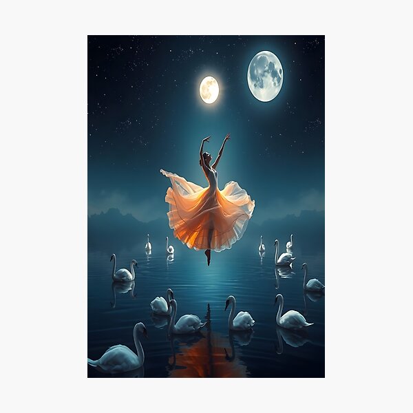 Item preview, Celestial Waltz above Swan Lake - When a dancer kisses the moon. designed and sold by Ralek.