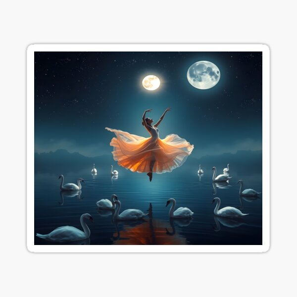 Item preview, Celestial Waltz above Swan Lake - When a dancer kisses the moon. designed and sold by Ralek.
