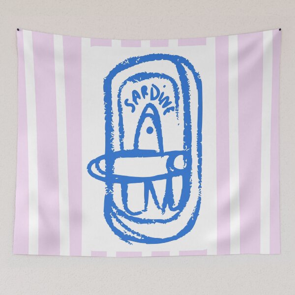 Item preview, Preppy Pink And Blue Sardine designed and sold by maybloomxo.