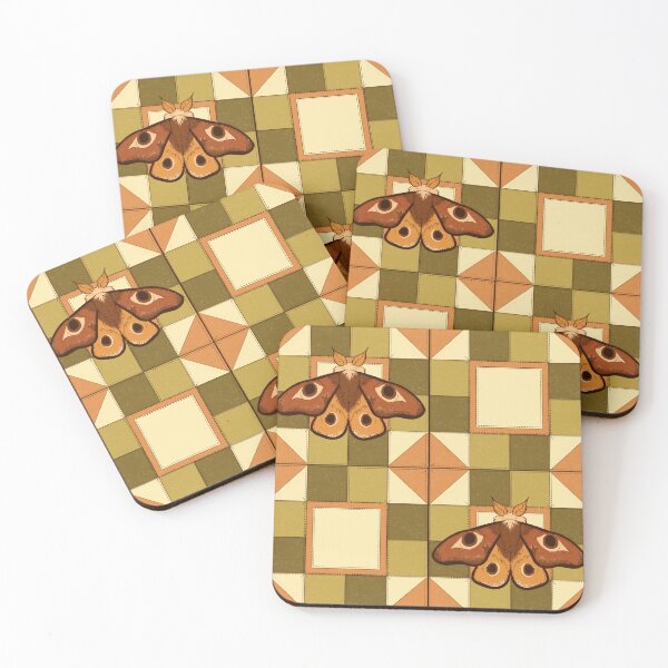Item preview, moth patchwork quilt - green designed and sold by parsleysaauce .