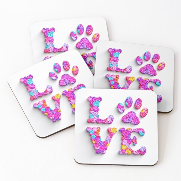 Item preview, Love, a paw print letter, vivid pink artwork designed and sold by silent-violin.