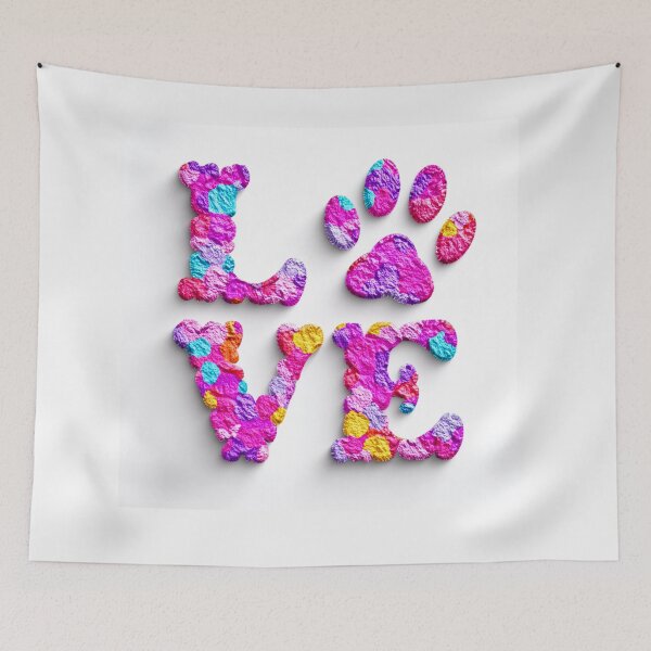 Item preview, Love, a paw print letter, vivid pink artwork designed and sold by silent-violin.