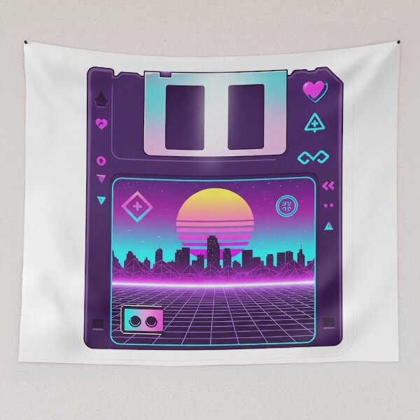 Artikelvorschau, Vaporwave Diskettenaufkleber - 90er Y2K Retro Tech Ästhetik entworfen und verkauft von StickyGuys.