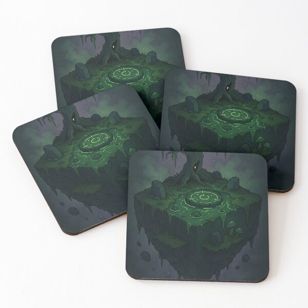 Item preview, Swamp Island – Floating Dark Fantasy Land with Glowing Tree and Mystic Runes designed and sold by InspireHaven.