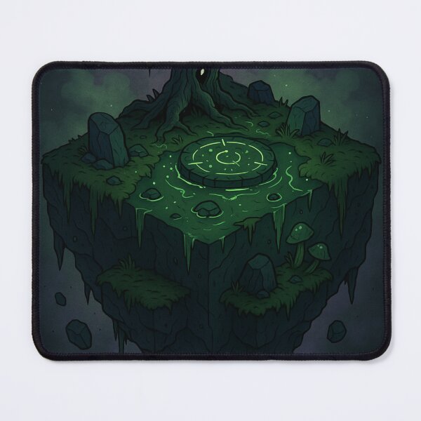 Item preview, Swamp Island – Floating Dark Fantasy Land with Glowing Tree and Mystic Runes designed and sold by InspireHaven.