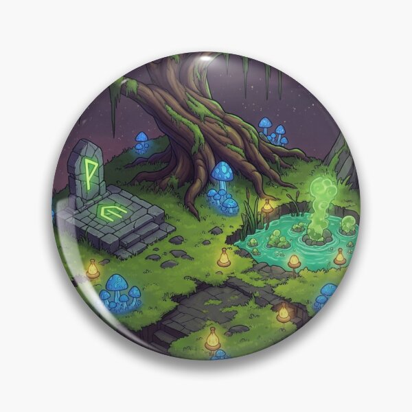 Item preview, Swamp Island – Floating Dark Fantasy Land with Glowing Tree and Mystic Runes designed and sold by InspireHaven.