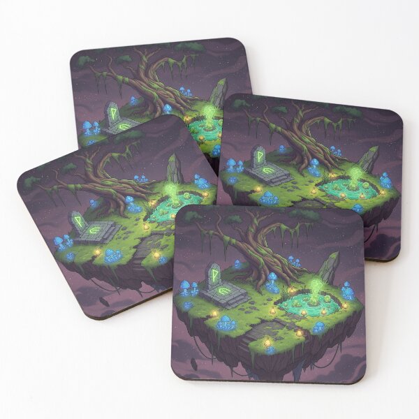 Item preview, Swamp Island – Floating Dark Fantasy Land with Glowing Tree and Mystic Runes designed and sold by InspireHaven.