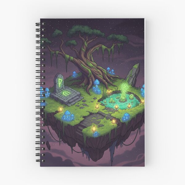 Item preview, Swamp Island – Floating Dark Fantasy Land with Glowing Tree and Mystic Runes designed and sold by InspireHaven.