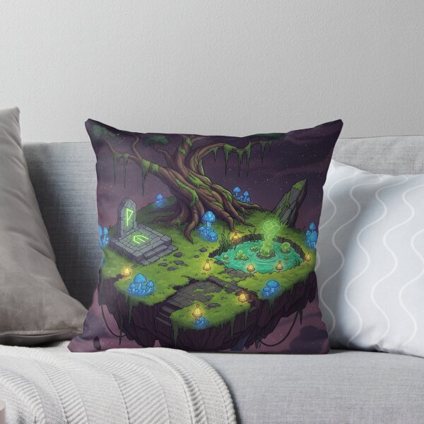 Item preview, Swamp Island – Floating Dark Fantasy Land with Glowing Tree and Mystic Runes designed and sold by InspireHaven.
