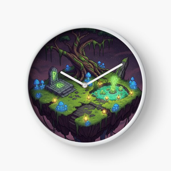 Item preview, Swamp Island – Floating Dark Fantasy Land with Glowing Tree and Mystic Runes designed and sold by InspireHaven.
