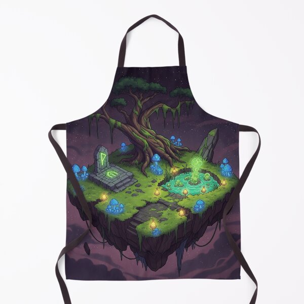 Item preview, Swamp Island – Floating Dark Fantasy Land with Glowing Tree and Mystic Runes designed and sold by InspireHaven.