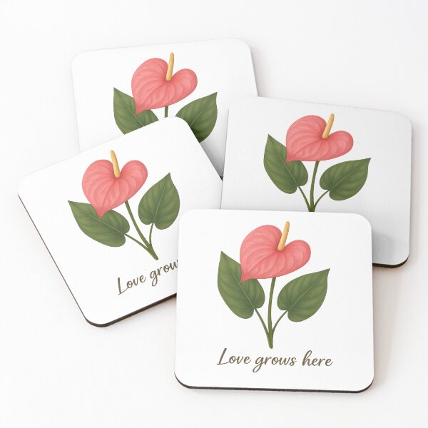 Item preview, Realistic Pink Anthurium – Botanical Art with Heartfelt Message designed and sold by Joyloom.