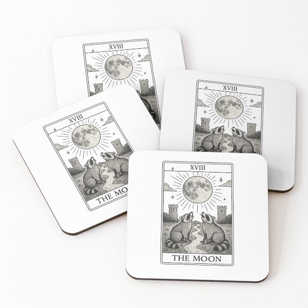 Item preview, Raccoon Tarot The Moon designed and sold by tuberculosisgay.