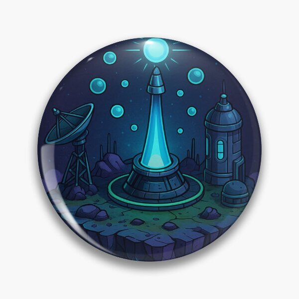 Item preview, Deep Space Island – Futuristic Floating Sci-Fi Base in Comic Isometric Style designed and sold by InspireHaven.