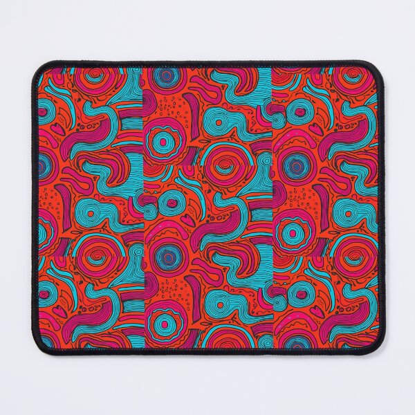 Item preview, Psychedelic Abstract Swirls on Neon Red Background designed and sold by Monascreativeempire.