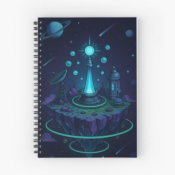 Item preview, Deep Space Island – Futuristic Floating Sci-Fi Base in Comic Isometric Style designed and sold by InspireHaven.