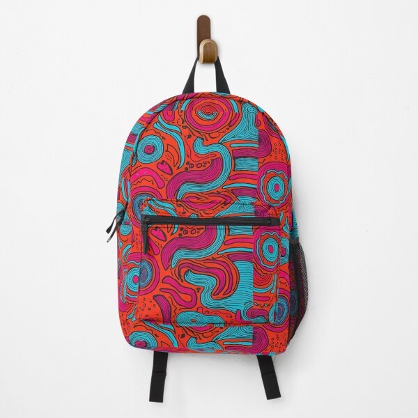 Item preview, Psychedelic Abstract Swirls on Neon Red Background designed and sold by Monascreativeempire.