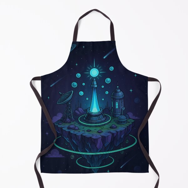 Item preview, Deep Space Island – Futuristic Floating Sci-Fi Base in Comic Isometric Style designed and sold by InspireHaven.
