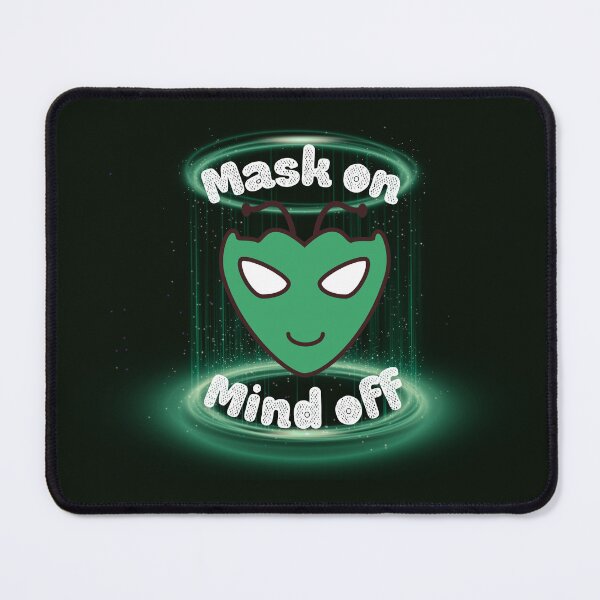 Item preview, Mask On, Mind Off – Alien Head & Digital Escape Design - Blackish Edition designed and sold by TheBlankFrameCollection.