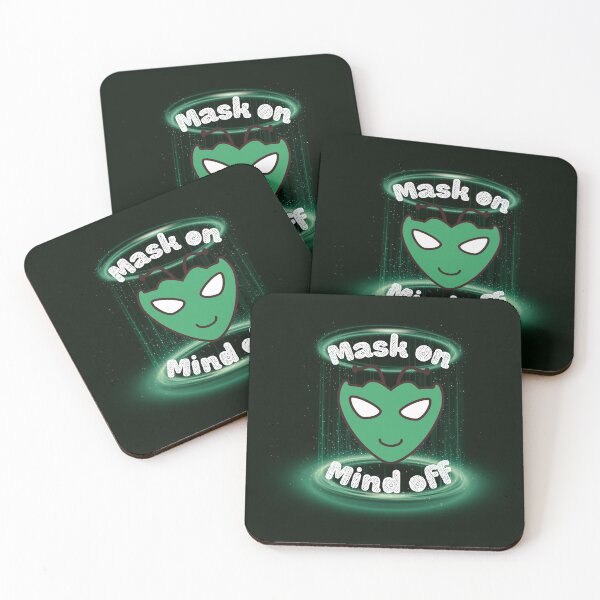 Item preview, Mask On, Mind Off – Alien Head & Digital Escape Design - Blackish Edition designed and sold by TheBlankFrameCollection.