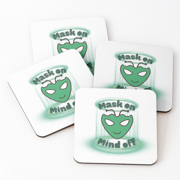 Item preview, Mask On, Mind Off – Alien Head & Digital Escape Design - White Edition designed and sold by TheBlankFrameCollection.