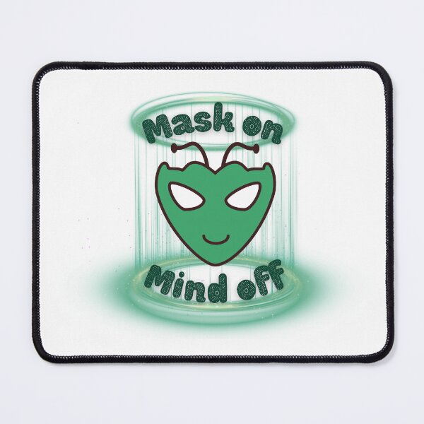 Item preview, Mask On, Mind Off – Alien Head & Digital Escape Design - White Edition designed and sold by TheBlankFrameCollection.