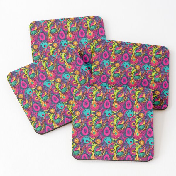 Item preview, Psychedelic Abstract Swirls on Neon Red Background designed and sold by Monascreativeempire.