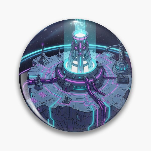 Item preview, Deep Space Island – Futuristic Floating Sci-Fi Base in Comic Isometric Style designed and sold by InspireHaven.