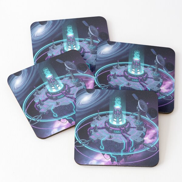 Item preview, Deep Space Island – Futuristic Floating Sci-Fi Base in Comic Isometric Style designed and sold by InspireHaven.