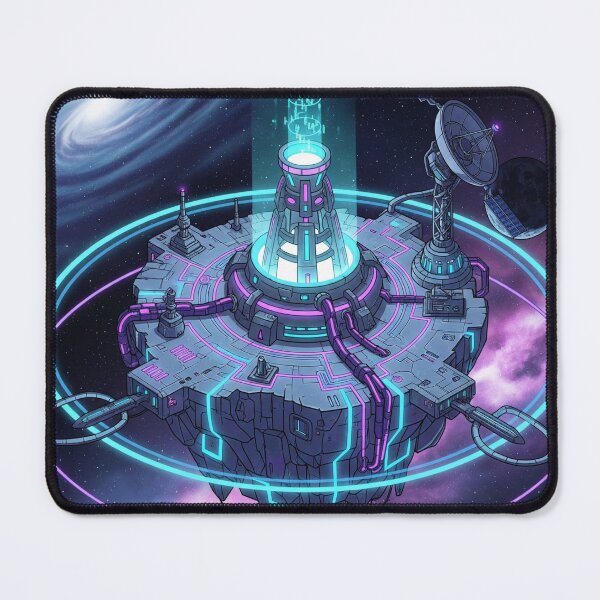 Item preview, Deep Space Island – Futuristic Floating Sci-Fi Base in Comic Isometric Style designed and sold by InspireHaven.
