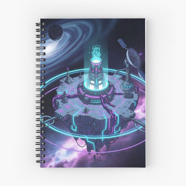 Item preview, Deep Space Island – Futuristic Floating Sci-Fi Base in Comic Isometric Style designed and sold by InspireHaven.