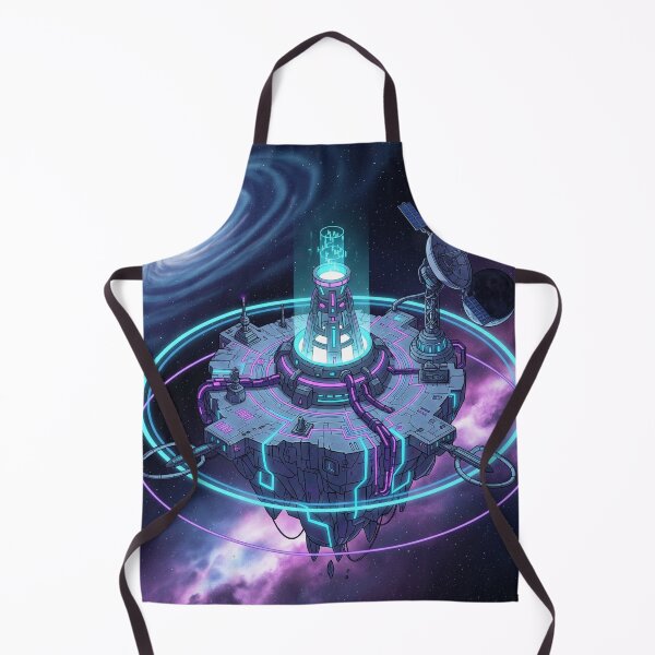 Item preview, Deep Space Island – Futuristic Floating Sci-Fi Base in Comic Isometric Style designed and sold by InspireHaven.