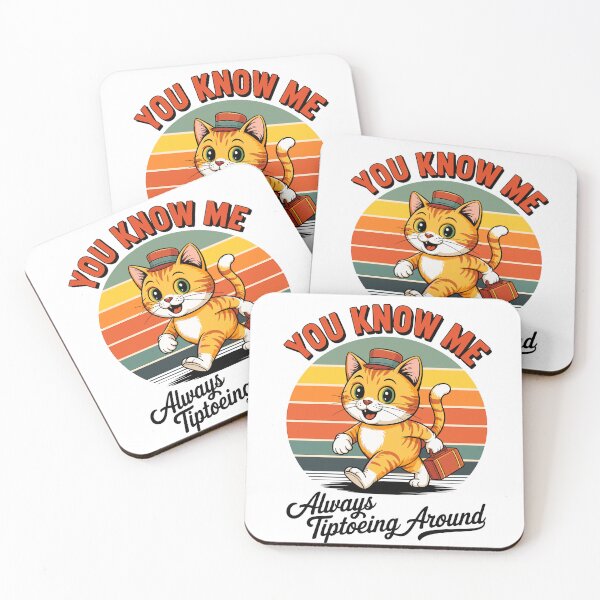 Item preview, Retro Tiptoeing Cat with Suitcase Funny Sunset  designed and sold by designleon19.