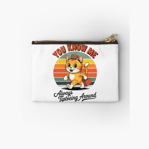 Item preview, Retro Tiptoeing Cat with Suitcase Funny Sunset  designed and sold by designleon19.