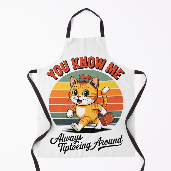 Item preview, Retro Tiptoeing Cat with Suitcase Funny Sunset  designed and sold by designleon19.